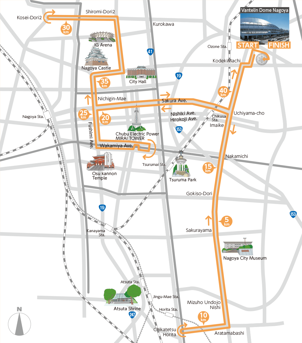 Nagoya Women's Marathon Course Map